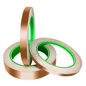 3 Rouleaux Ruban Cuivre Adhesif, 6mm/10mm/20mm x 20m Ruban Feuille de Cuivre pour Réparations Électriques et Barrière Anti-Escargots